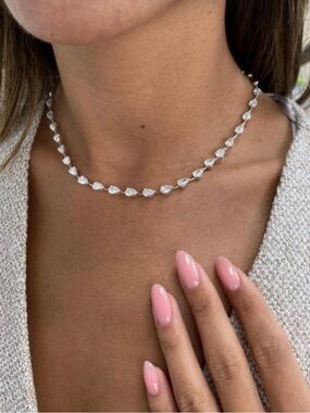 Pear diamond necklace 14k